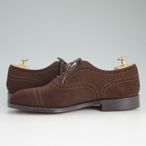 新品★チャーチ 65G/UK6.5【貴重★73ラスト/ディプロマット似寄り】Perth/セミブローグ/4都市ロゴ/スエード/濃茶/メンズ/Church's★d475