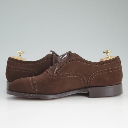 新品★チャーチ 65G/UK6.5【貴重★73ラスト/ディプロマット似寄り】Perth/セミブローグ/4都市ロゴ/スエード/濃茶/メンズ/Church's★d475