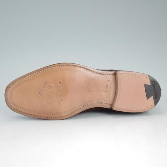 新品★チャーチ 65G/UK6.5【貴重★73ラスト/ディプロマット似寄り】Perth/セミブローグ/4都市ロゴ/スエード/濃茶/メンズ/Church's★d475