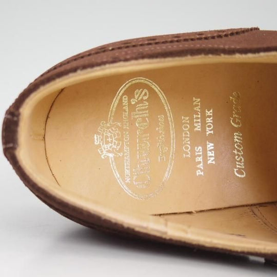 新品★チャーチ 65G/UK6.5【貴重★73ラスト/ディプロマット似寄り】Perth/セミブローグ/4都市ロゴ/スエード/濃茶/メンズ/Church's★d475