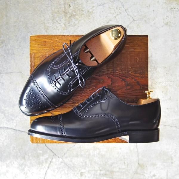 新品★(英)グレンソン 7G【貴重★デッドストック品/EDINBURGH/セミブローグ】6375-01/ポリッシュレザー/黒/メンズ/GRENSON★d477