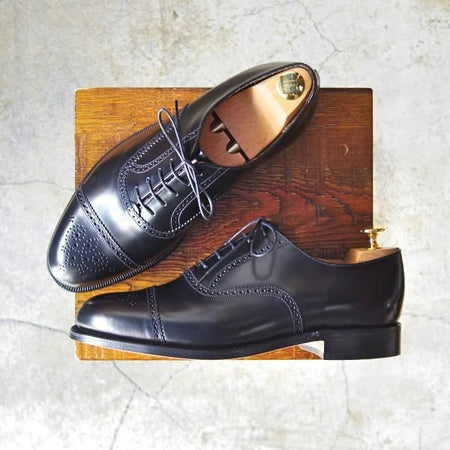 新品★(英)グレンソン 7G【貴重★デッドストック品/EDINBURGH/セミブローグ】6375-01/ポリッシュレザー/黒/メンズ/GRENSON★d477