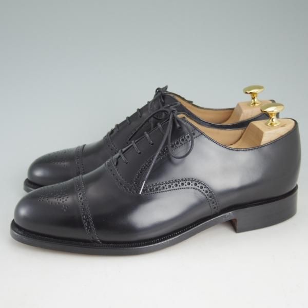 新品★(英)グレンソン 7G【貴重★デッドストック品/EDINBURGH/セミブローグ】6375-01/ポリッシュレザー/黒/メンズ/GRENSON★d477