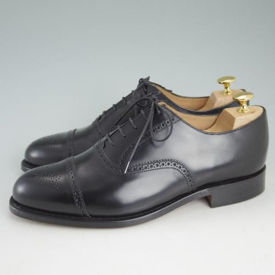 新品★(英)グレンソン 7G【貴重★デッドストック品/EDINBURGH/セミブローグ】6375-01/ポリッシュレザー/黒/メンズ/GRENSON★d477