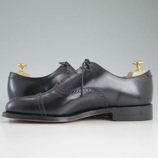 新品★(英)グレンソン 7G【貴重★デッドストック品/EDINBURGH/セミブローグ】6375-01/ポリッシュレザー/黒/メンズ/GRENSON★d477