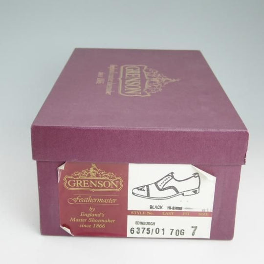 新品★(英)グレンソン 7G【貴重★デッドストック品/EDINBURGH/セミブローグ】6375-01/ポリッシュレザー/黒/メンズ/GRENSON★d477