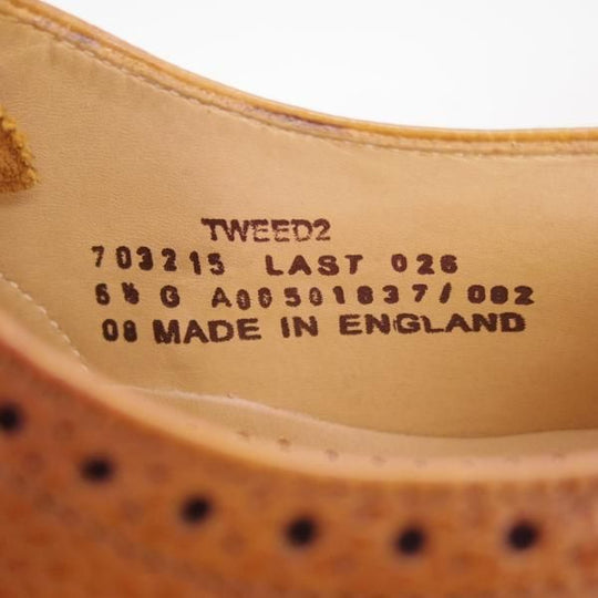 新品★(英)Loake/ローク 6.5G【貴重★デッドストック品/TWEED2/セミブローグ】026ラスト/グレインレザー/茶/メンズ★d478