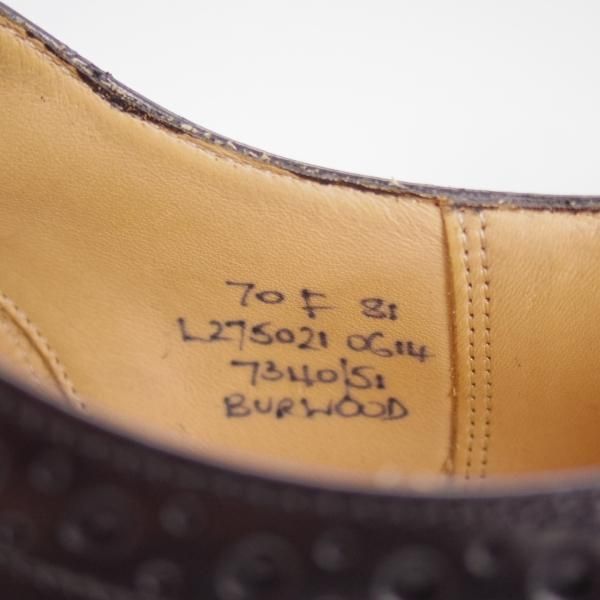 未使用★チャーチ 70F/UK7【★バーウッド/BURWOOD】81ラスト/ポリッシュドバインダーカーフ/5都市ロゴ/フルブローグ/メンズ/Church's★d479