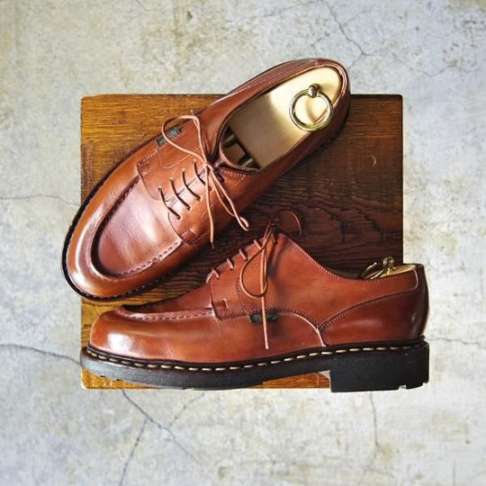 美品★パラブーツ SIZE 6【定番★シャンボード/CHAMBORD/マロン/MARRON】Uチップ/TEXソール/リスレザー/茶/メンズ/Paraboot★d485