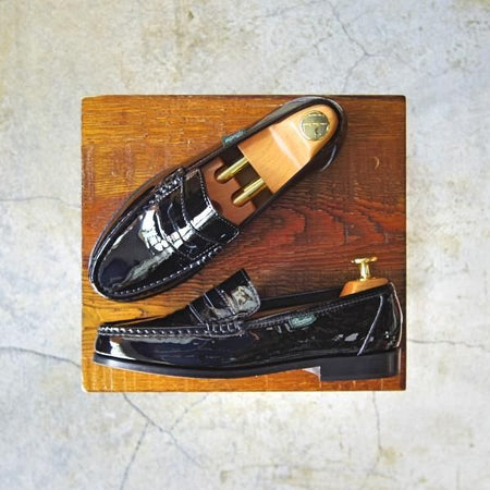 新品★パラブーツ(レディース) SIZE 4【★コインローファー/VIGNON/パテントレザー】スリッポン/エナメル/黒/Paraboot★d488