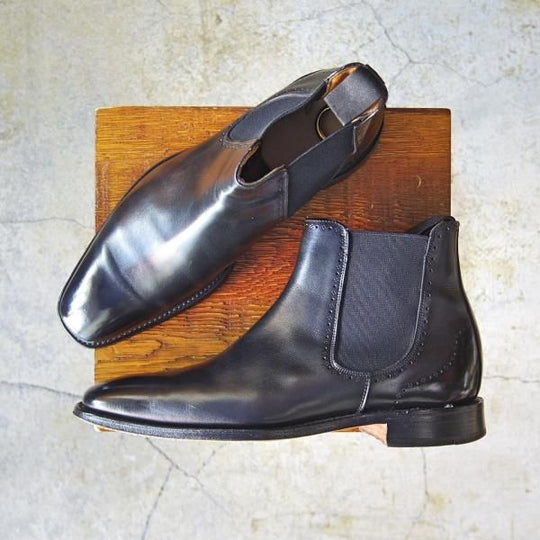 極上★(英)チーニー 7F【貴重★(英)ポールスミス別注/Paul Smith/サイドゴアブーツ】カーフ/黒/メンズ/シューズ/靴/CHEANEY★d494