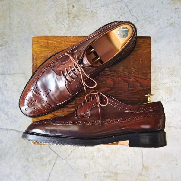 極上★(英)チーニー製 UK9/US9.5E【コードバン仕様★ROYAL TWEED/チャーチ名義】ロングウイング/ロイヤルツイード/CHEANEY★d495
