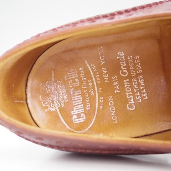 極上★チャーチ 70F/UK7【旧チャーチ★73ラスト/CHETWYND/チェットウィンド】3都市ロゴ/フルブローグ/赤茶/カーフ/メンズ/Church's★d498