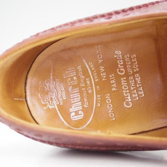 極上★チャーチ 70F/UK7【旧チャーチ★73ラスト/CHETWYND/チェットウィンド】3都市ロゴ/フルブローグ/赤茶/カーフ/メンズ/Church's★d498