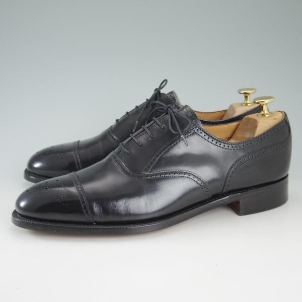 未使用★(英)チーニー 8.5F【貴重★バーニーズNY別注/BARNEYS NEWYORK】6184ラスト/セミブローグ/カーフ/黒/メンズ/CHEANEY★d503