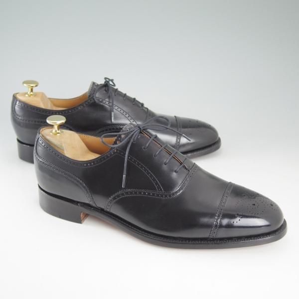 未使用★(英)チーニー 8.5F【貴重★バーニーズNY別注/BARNEYS NEWYORK】6184ラスト/セミブローグ/カーフ/黒/メンズ/CHEANEY★d503