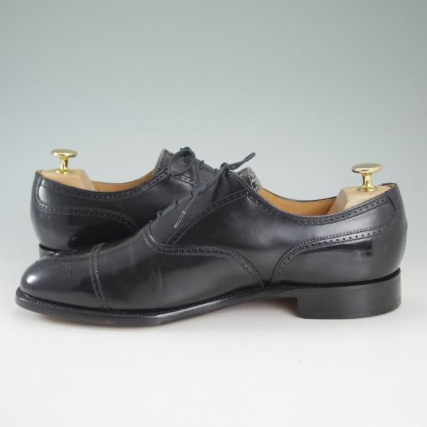未使用★(英)チーニー 8.5F【貴重★バーニーズNY別注/BARNEYS NEWYORK】6184ラスト/セミブローグ/カーフ/黒/メンズ/CHEANEY★d503