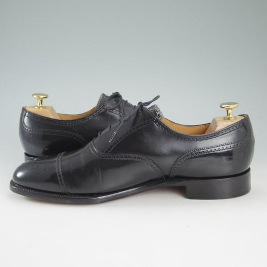未使用★(英)チーニー 8.5F【貴重★バーニーズNY別注/BARNEYS NEWYORK】6184ラスト/セミブローグ/カーフ/黒/メンズ/CHEANEY★d503