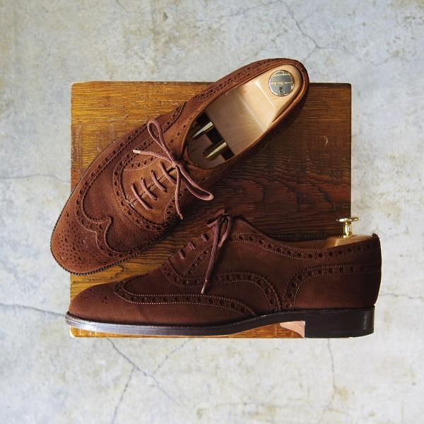 ★チャーチ 75F/UK7.5【貴重★アンテロープ革/REAL CAPE BUCK/旧チャーチ】BUCK/73ラスト/3都市ロゴ/スエード/フルブローグ/Church's★d505