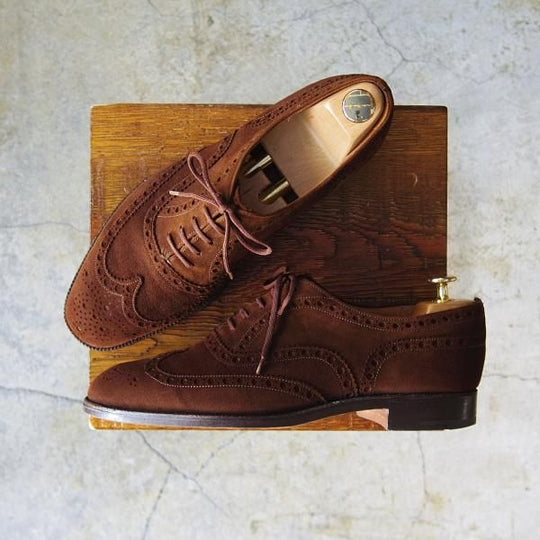 ★チャーチ 75F/UK7.5【貴重★アンテロープ革/REAL CAPE BUCK/旧チャーチ】BUCK/73ラスト/3都市ロゴ/スエード/フルブローグ/Church's★d505