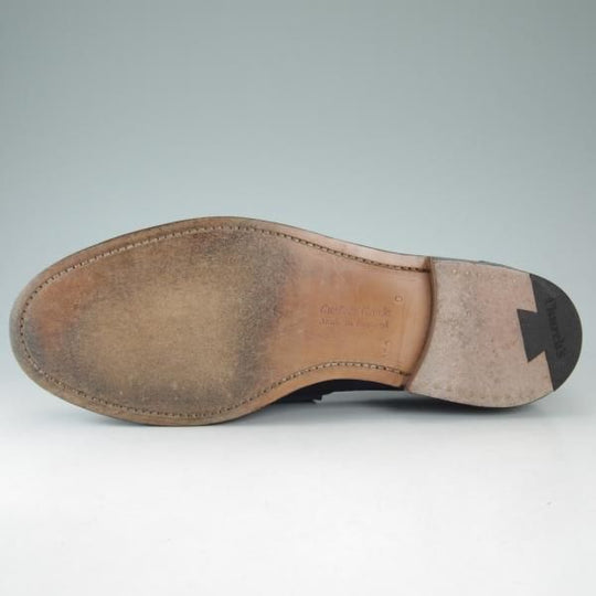 極美品★チャーチ 10G【★コインローファー/Pembrey/ペンブリー】126ラスト/ビーフロール/4都市ロゴ/スエード/紺/メンズ/Church's★d506