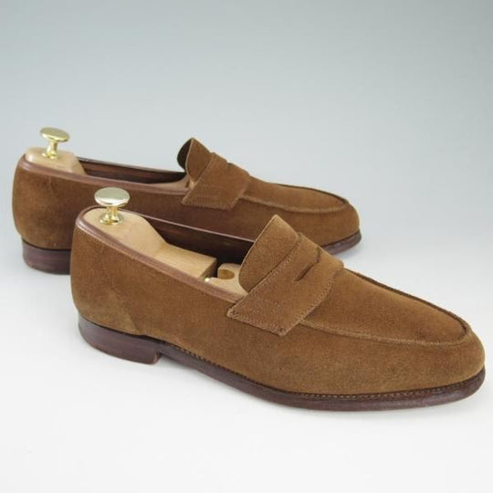 極上★クロケット&ジョーンズ 6E【★コインローファー/RICHMOND/リッチモンド】314ラスト/スエード/茶/メンズ/Crockett&Jones★d507