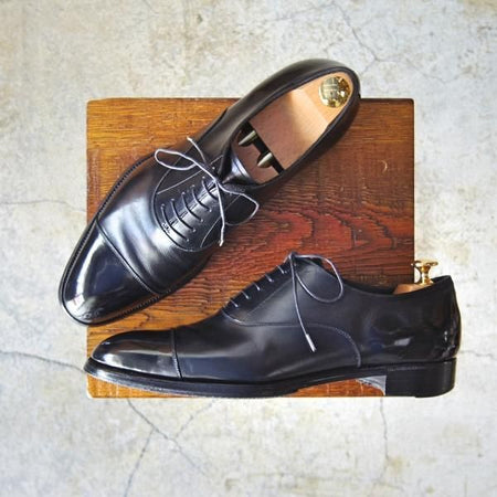 極上★LECOTT/レコット UK7程度【貴重★製作費15万円〜/ハンドソーンウェルテッド製法/ストレートチップ】カーフ/黒/メンズ/靴★d514