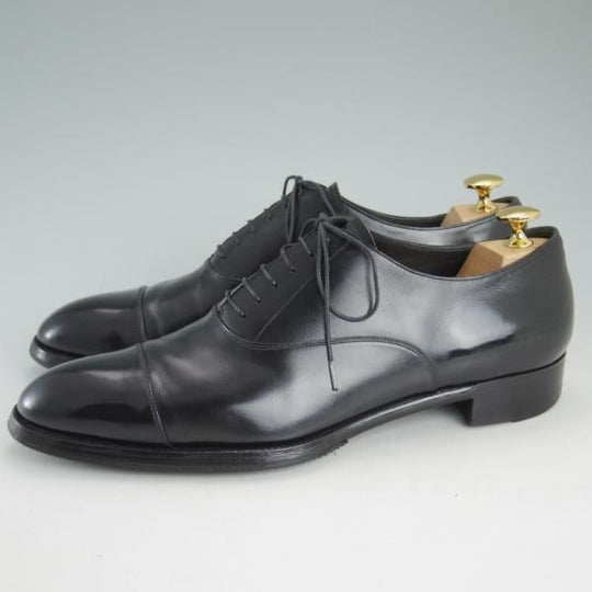 極上★LECOTT/レコット UK7程度【貴重★製作費15万円〜/ハンドソーンウェルテッド製法/ストレートチップ】カーフ/黒/メンズ/靴★d514