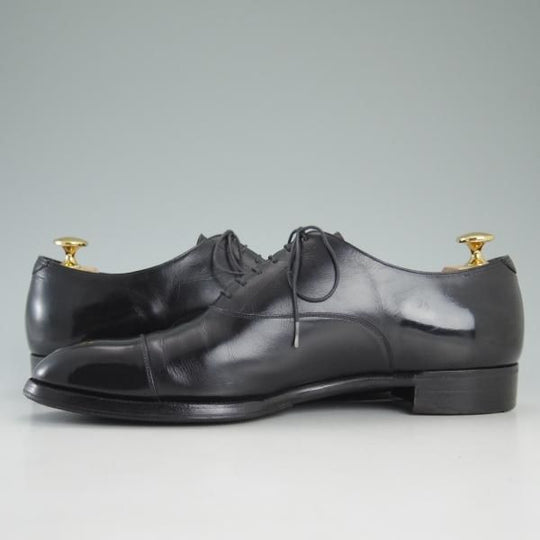 極上★LECOTT/レコット UK7程度【貴重★製作費15万円〜/ハンドソーンウェルテッド製法/ストレートチップ】カーフ/黒/メンズ/靴★d514