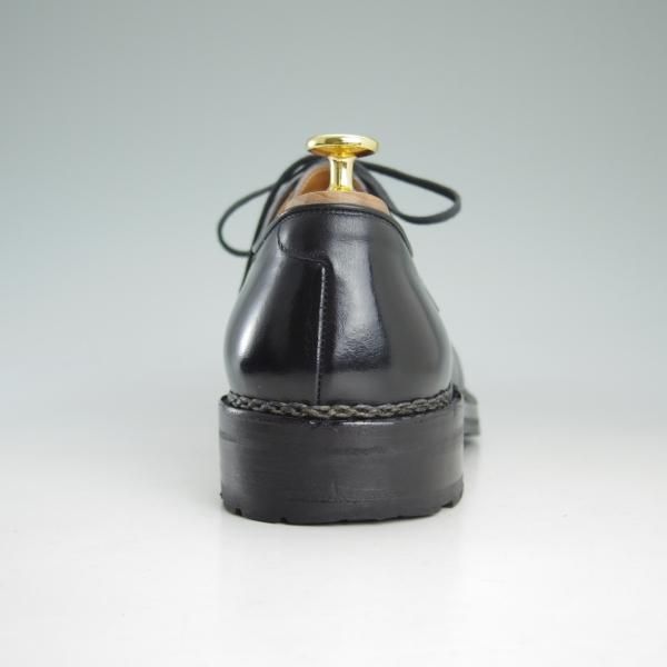 極美品★(伊)F.LLI ジャコメッティ SIZE 42【定価10万円以上★ノルベジェーゼ製法/プレーントゥ】カーフ/黒/Giacometti★d515