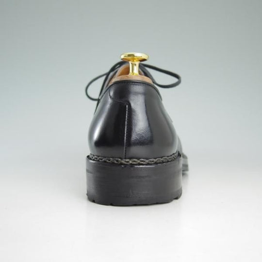 極美品★(伊)F.LLI ジャコメッティ SIZE 42【定価10万円以上★ノルベジェーゼ製法/プレーントゥ】カーフ/黒/Giacometti★d515