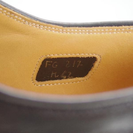 極美品★(伊)F.LLI ジャコメッティ SIZE 42【定価10万円以上★ノルベジェーゼ製法/プレーントゥ】カーフ/黒/Giacometti★d515