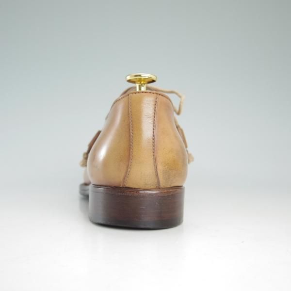 極上★(伊)ステファノビ製 SIZE 7【高額★スキンステッチ仕様/BEAMS別注/ビームス】ホールカット/カーフ/薄茶/メンズ/STEFANOBI★d516