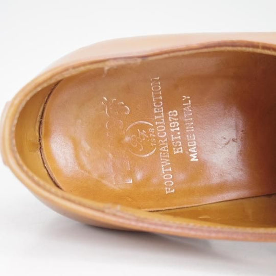 極上★(伊)ステファノビ製 SIZE 7【高額★スキンステッチ仕様/BEAMS別注/ビームス】ホールカット/カーフ/薄茶/メンズ/STEFANOBI★d516