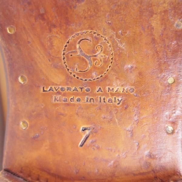 極上★(伊)ステファノビ製 SIZE 7【高額★スキンステッチ仕様/BEAMS別注/ビームス】ホールカット/カーフ/薄茶/メンズ/STEFANOBI★d516