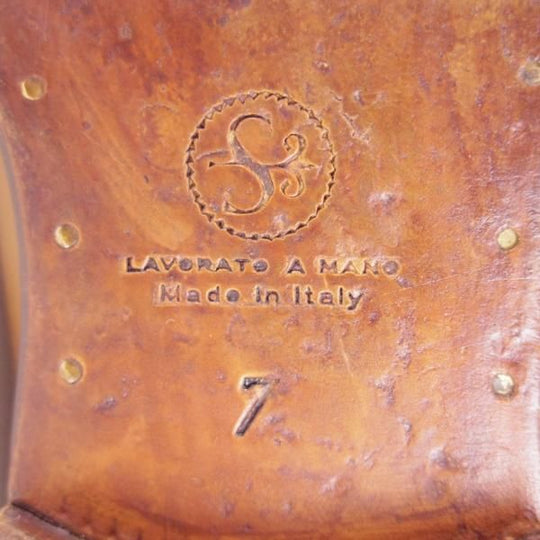極上★(伊)ステファノビ製 SIZE 7【高額★スキンステッチ仕様/BEAMS別注/ビームス】ホールカット/カーフ/薄茶/メンズ/STEFANOBI★d516