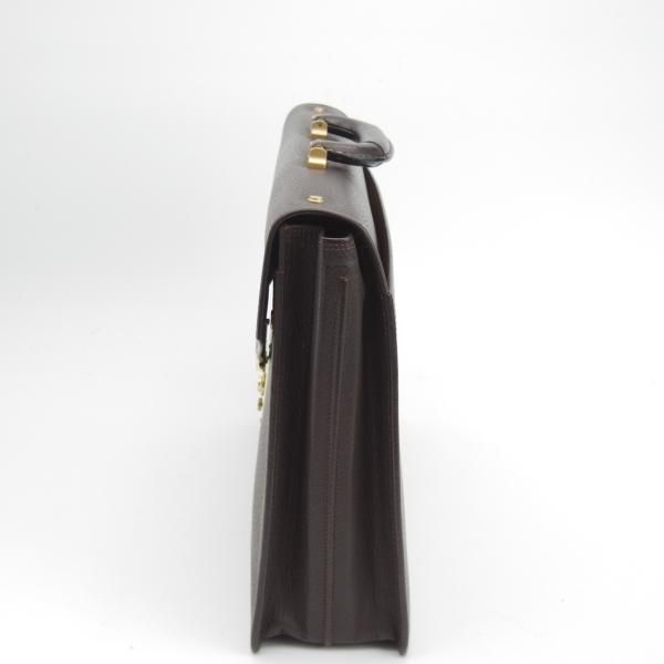美品★銀座タニザワ/TANIZAWA【定番★ブリーフケース】メンズ ビジネス バッグ/レザー/濃茶★N5331
