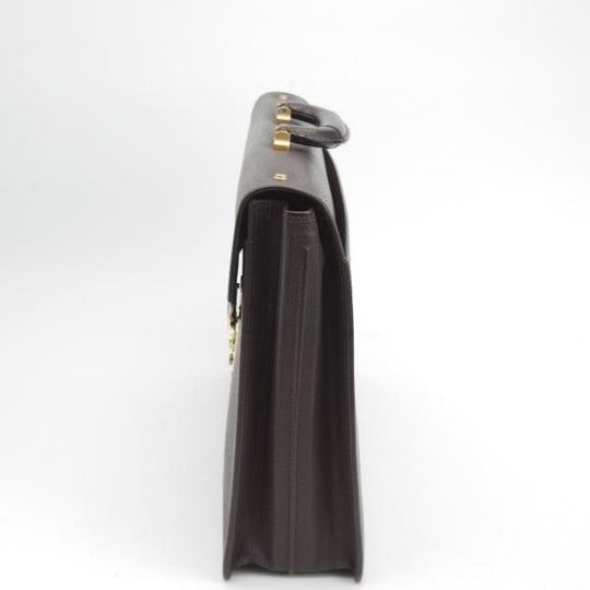 美品★銀座タニザワ/TANIZAWA【定番★ブリーフケース】メンズ ビジネス バッグ/レザー/濃茶★N5331