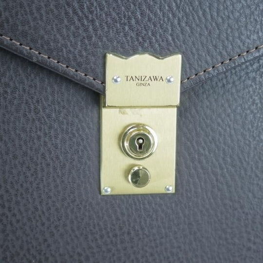 美品★銀座タニザワ/TANIZAWA【定番★ブリーフケース】メンズ ビジネス バッグ/レザー/濃茶★N5331