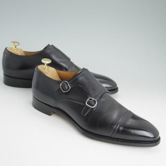 美品★チャーチ 85F/UK8.5【定価￥210,600-★クラウンコレクション/Coleridge】149ラスト/ダブルモンク/黒/メンズ/Church's★d520