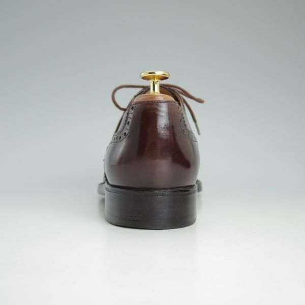 極上★(伊)タニノクリスチー SIZE 8.5【貴重★ハンドソーンウェルテッド製法/フルブローグ】カーフ/濃茶/メンズ/TANINO CRISCI★d522