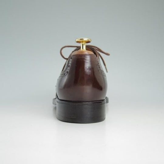 極上★(伊)タニノクリスチー SIZE 8.5【貴重★ハンドソーンウェルテッド製法/フルブローグ】カーフ/濃茶/メンズ/TANINO CRISCI★d522
