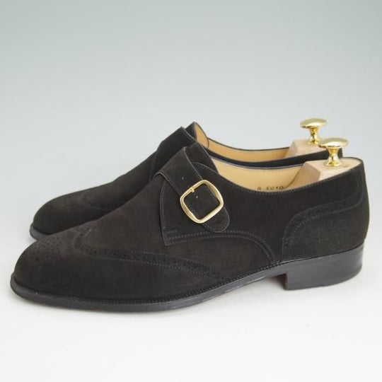 極上★(伊)タニノクリスチー SIZE 6【定価10万円以上★モンクストラップ】109176/スエード/黒/メンズ/TANINO CRISCI★d523