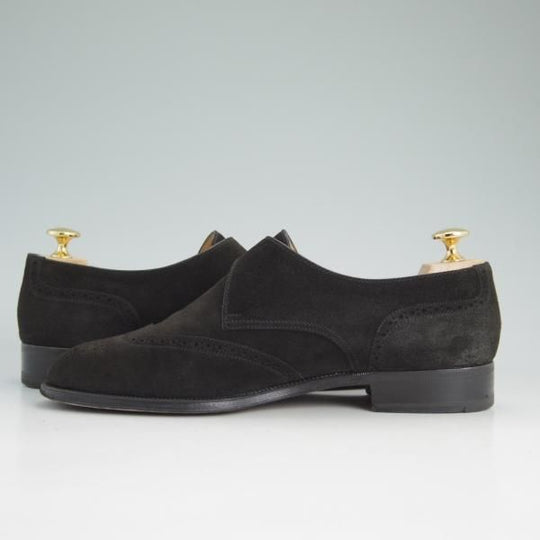 極上★(伊)タニノクリスチー SIZE 6【定価10万円以上★モンクストラップ】109176/スエード/黒/メンズ/TANINO CRISCI★d523