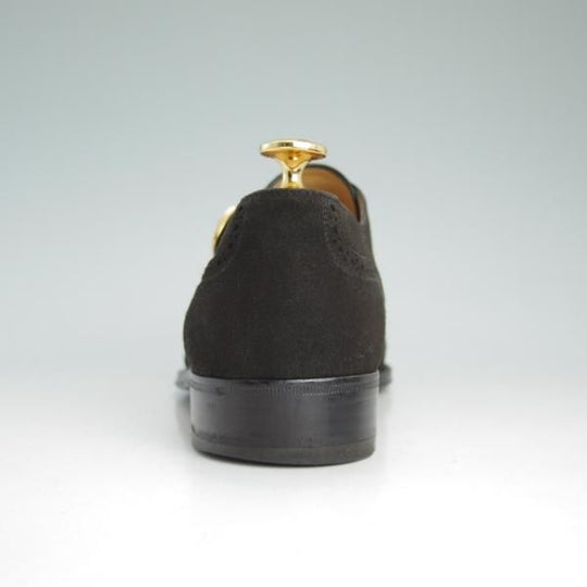 極上★(伊)タニノクリスチー SIZE 6【定価10万円以上★モンクストラップ】109176/スエード/黒/メンズ/TANINO CRISCI★d523