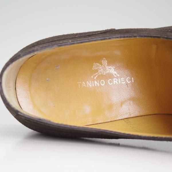 極上★(伊)タニノクリスチー SIZE 6【定価10万円以上★モンクストラップ】109176/スエード/黒/メンズ/TANINO CRISCI★d523