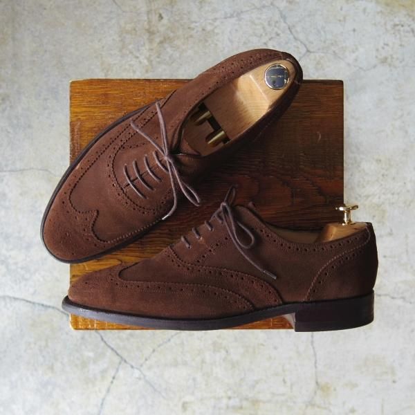 極上★ロイドフットウェア 7.5E【ダイナイトソール仕様★(英)バーカー製】Vシリーズ/フルブローグ/スエード/濃茶/Lloyd Footwear★d525