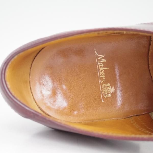 美品★メイカーズ SIZE 6.5【定価￥99,360-★コードバン仕様/プレーントゥ】PLANESHOES/CDVN-08/バーガンディー/Makers★d528