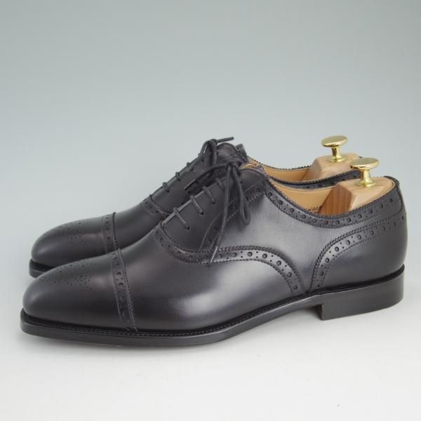 新品★(英)グレンソン 8.5F【定価￥73,440-★セミブローグ】カーフ/黒/メンズ/GRENSON★d530