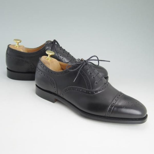 新品★(英)グレンソン 8.5F【定価￥73,440-★セミブローグ】カーフ/黒/メンズ/GRENSON★d530